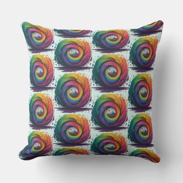 MULTI FÄRG DESIGN KUDDE (Framsida)