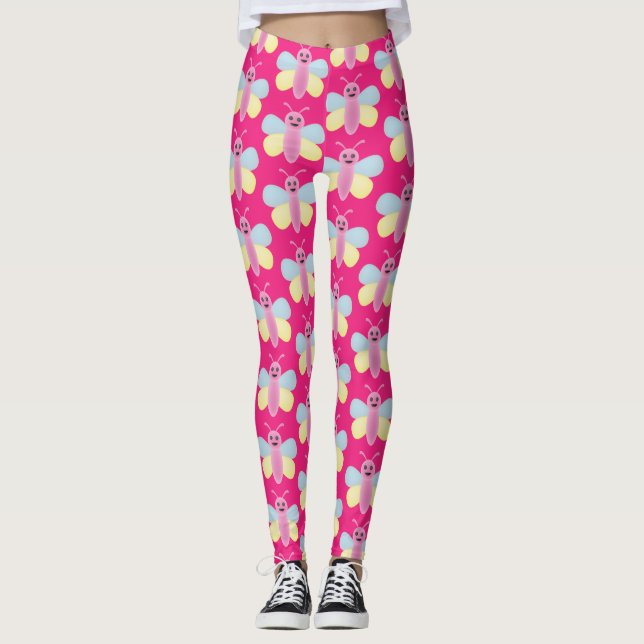 Multi-färg Kawaii Bee Thunder_Cove Leggings (Framsida)