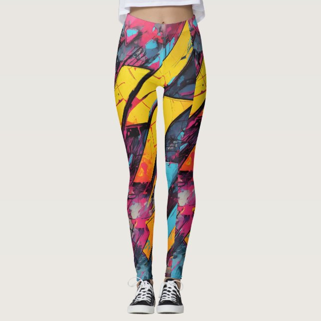 Multi färg legy leggings (Framsida)