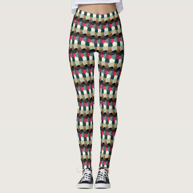Multi-Färg Mönster Leggings (Framsida)