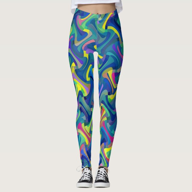Multi-Färg Mönster Leggings (Framsida)