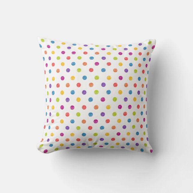 Multi-Färg, Polka-dot Pillowl Kudde (Framsida)