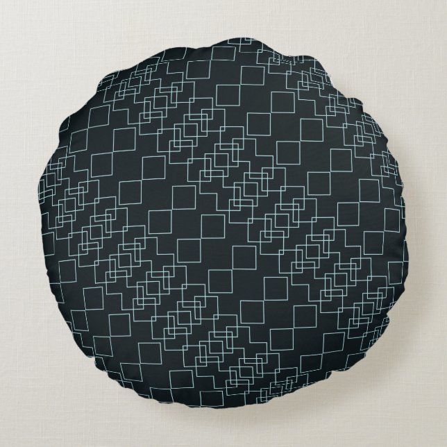 MULTI-FÄRG SEAMLESS GEOMETRIC DIAMOND MÖNSTER RUND KUDDE (Baksidan)