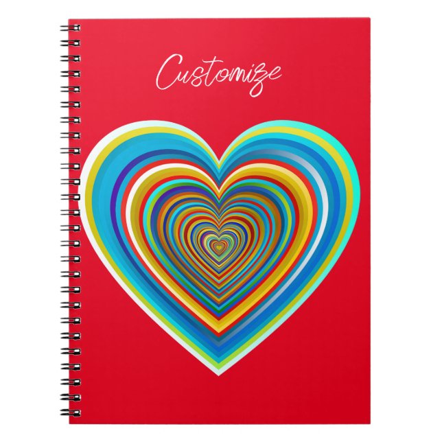 Multi-färg Valentine Heart Thunder_Cove Anteckningsbok (Framsidan)