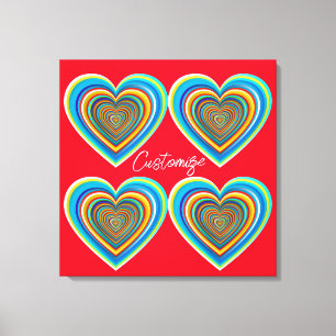 Multi-färg Valentine Heart Thunder_Cove Canvastryck