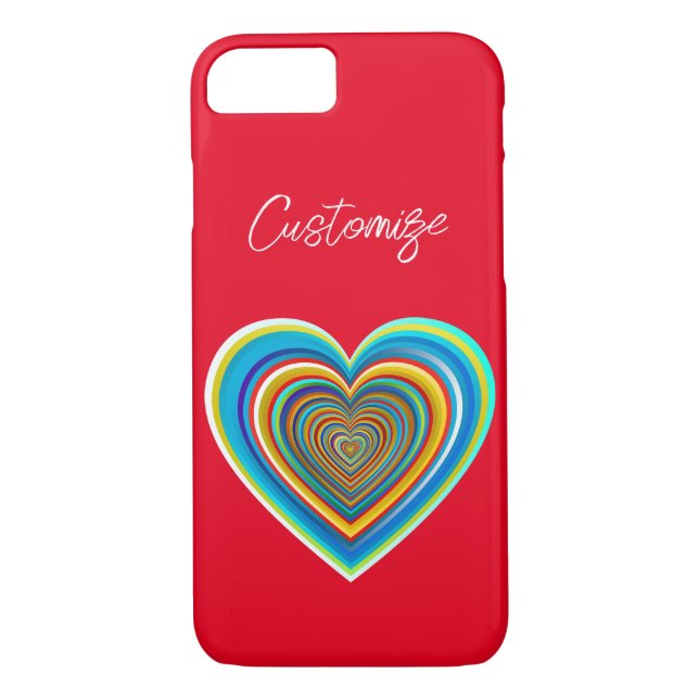 Multi-färg Valentine Heart Thunder_Cove Case-Mate iPhone Skal (Baksida)