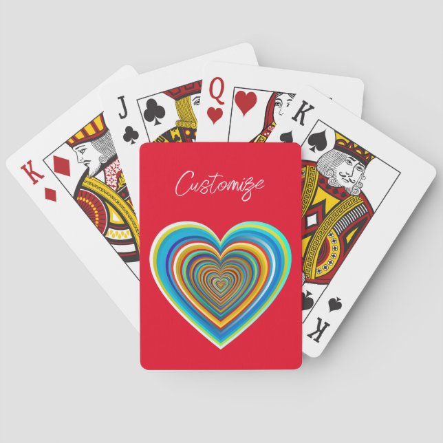 Multi-färg Valentine Heart Thunder_Cove Casinokort (Baksidan)