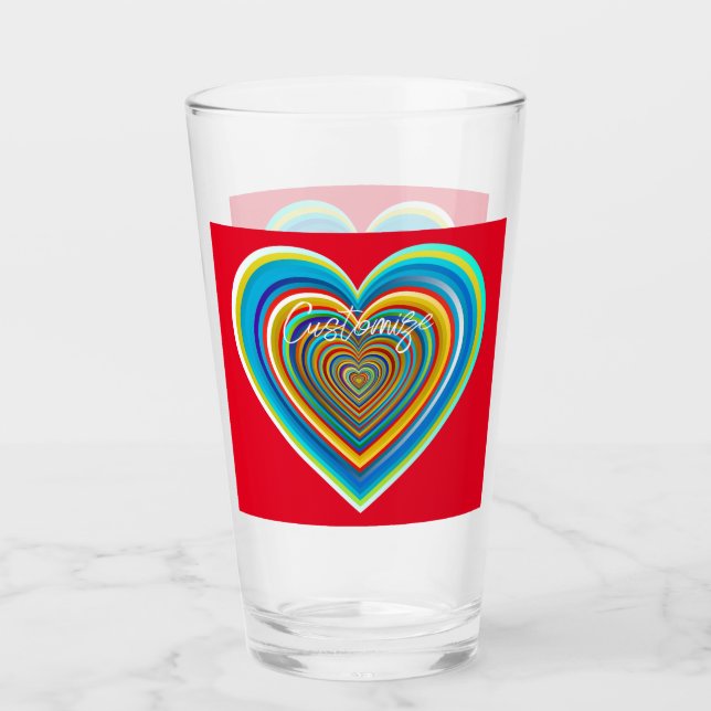Multi-färg Valentine Heart Thunder_Cove Glaskopp (Framsida)