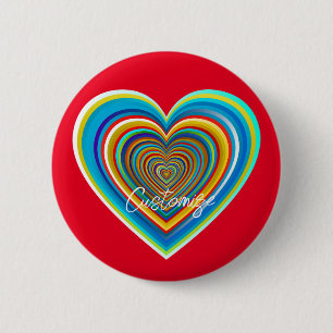 Multi-färg Valentine Heart Thunder_Cove Knapp