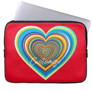 Multi-färg Valentine Heart Thunder_Cove Laptop Fodral