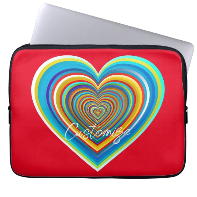 Multi-färg Valentine Heart Thunder_Cove Laptop Fodral (Framsidan)