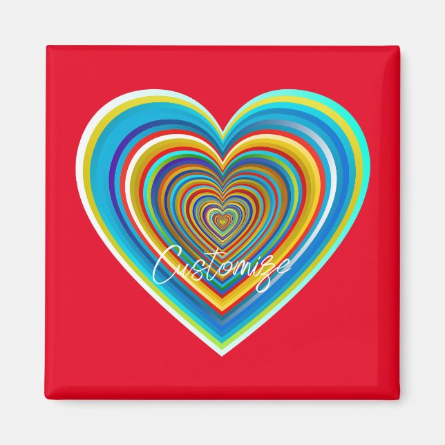 Multi-färg Valentine Heart Thunder_Cove Magnet (Framsidan)