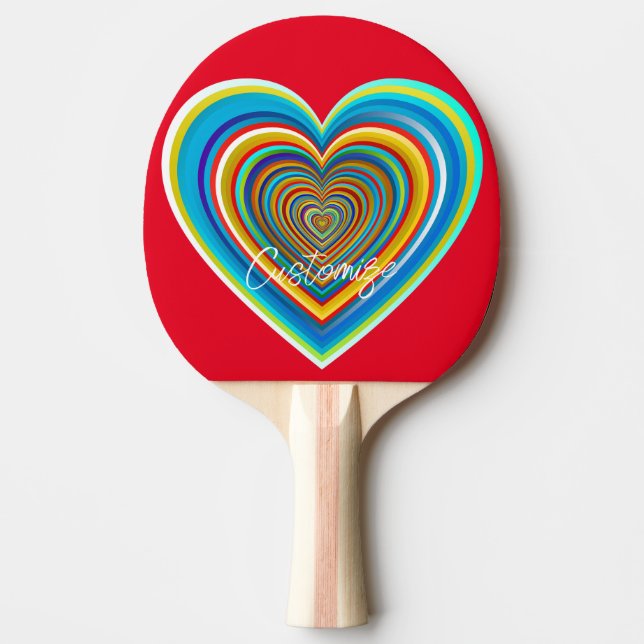 Multi-färg Valentine Heart Thunder_Cove Pingisracket (Framsidan)