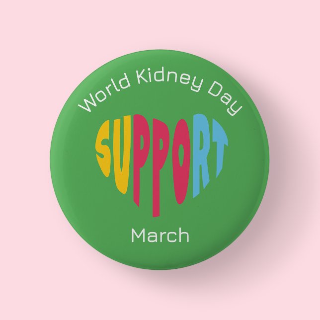 Multi Färgad - Världsnjurdagen  Knapp (Kidney)