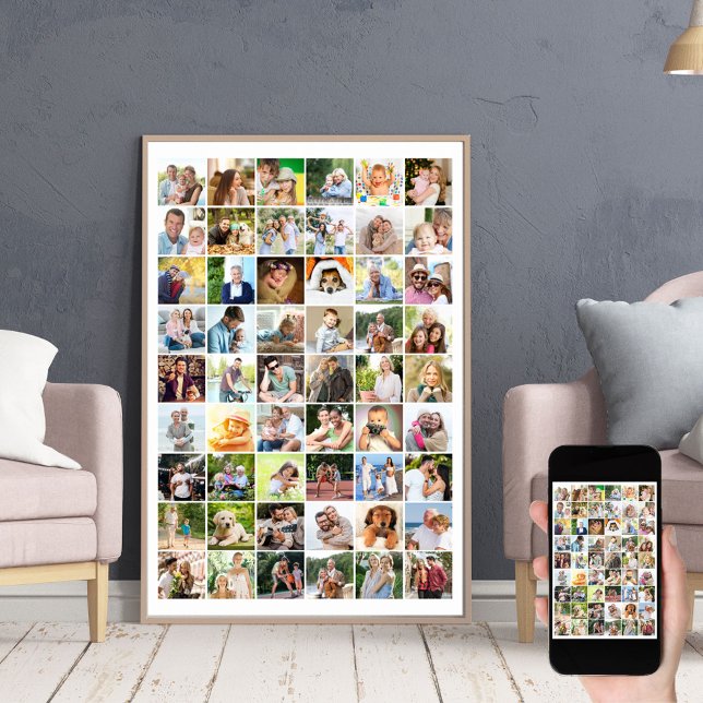 Multi Foto 54 Bildrutnät Kolla White Poster (Skapare uppladdad)