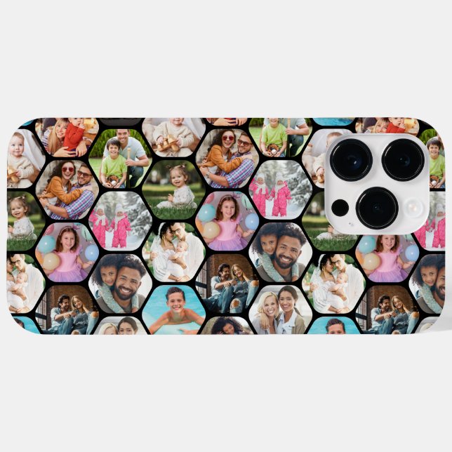 Multi Foto Collage Enkel Modern Hexagon Mönster (Baksida (horisontell))