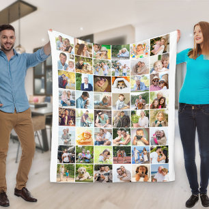 Multi Foto Collage Lägg till dina egna 48 bilder V Fleecefilt