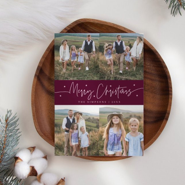 Multi-foto för God jul-skript Julkort (Skapare uppladdad)