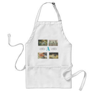 Multi Foto monogram bröllop familj present Förkläde