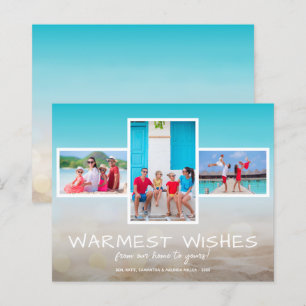 Multi-fotokort för budgeterat Tropical Beach-Helgd