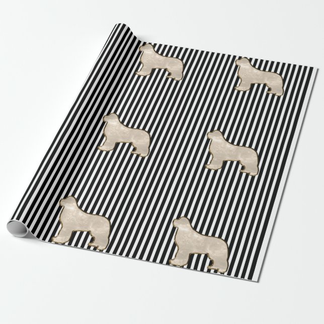 Multi Guld Newfoundland Hund Presentpapper (Utrullad)