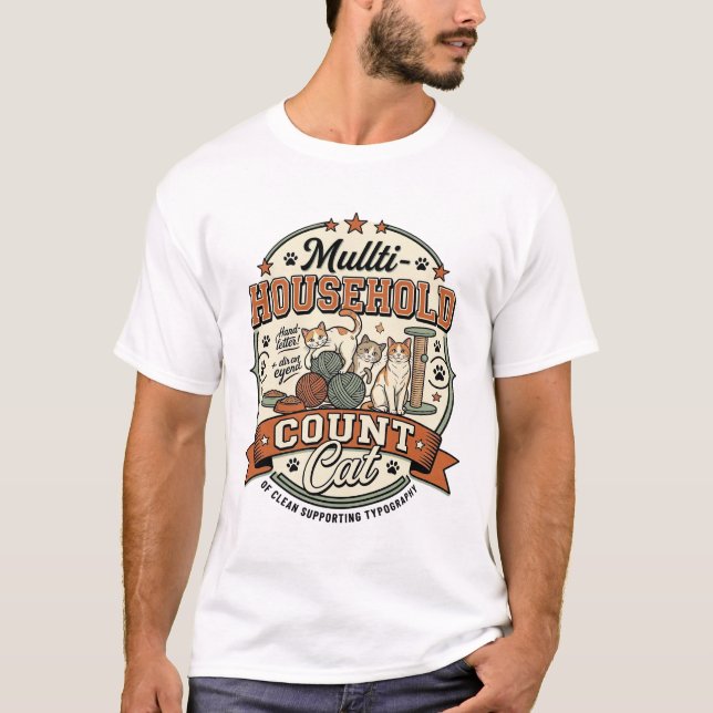 Multi-Hushållsräkning Katt Multi-Hushållsräkning K T Shirt (Framsida)