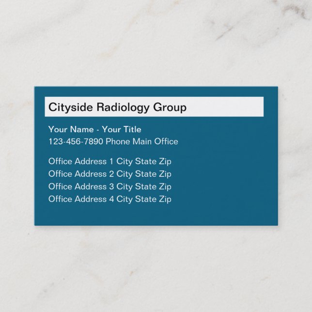 Multi Location Radiology Business Cards Visitkort (Framsida)