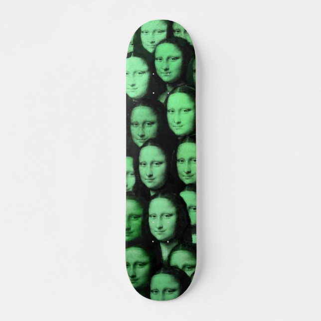 Multi-Mona i Grönt - 70:e Stil Skateboard Bräda 19,5 Cm (Framsida)