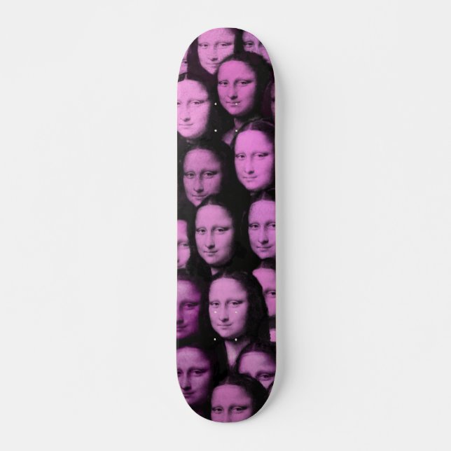 Multi-Mona i Rosa Skateboard Bräda 20 Cm (Framsida)