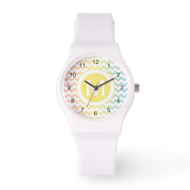 Multi Pastel Chevron Mönster Armbandsur (Framsida)