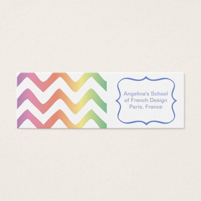 Multi Pastel Chevron Mönster Litet Visitkort (Framsidan)
