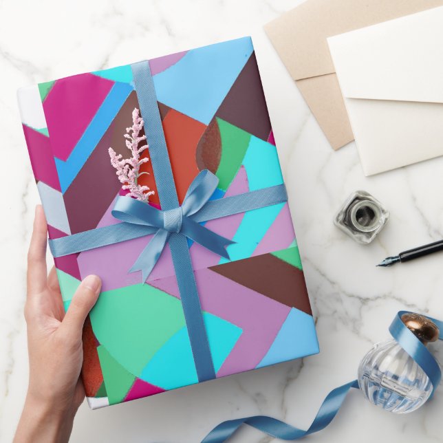 Multi-Pastell Lattice Abstrakt Selfie Ram Presentpapper (Gifting)