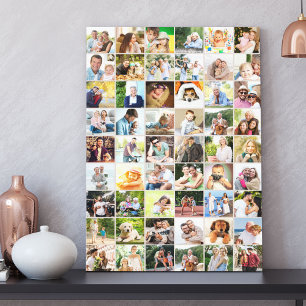 Multi Photo 54 Bild Grid Collage Beige