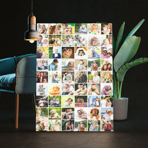 Multi Photo 54 Bild Grid Collage White