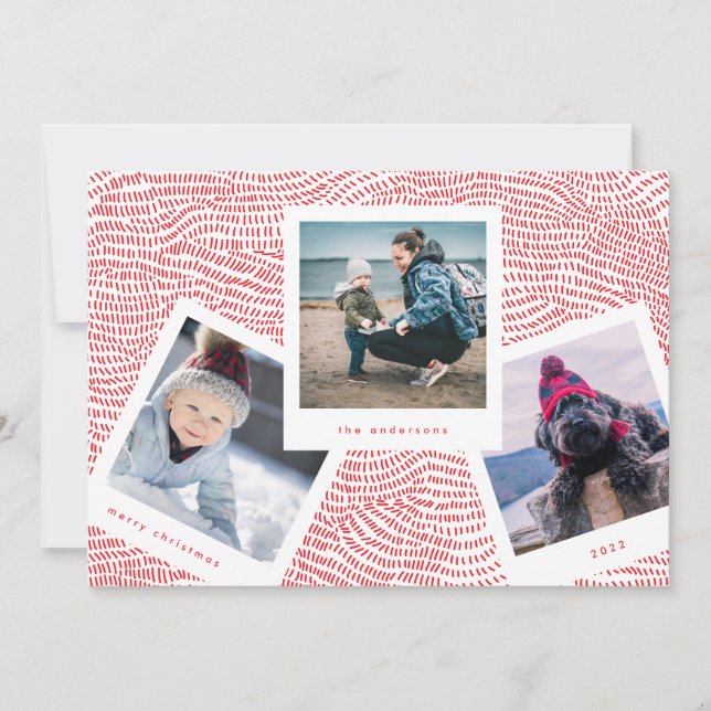 Multi Photo Booth Ram | Röda God jul Julkort (Framsida)