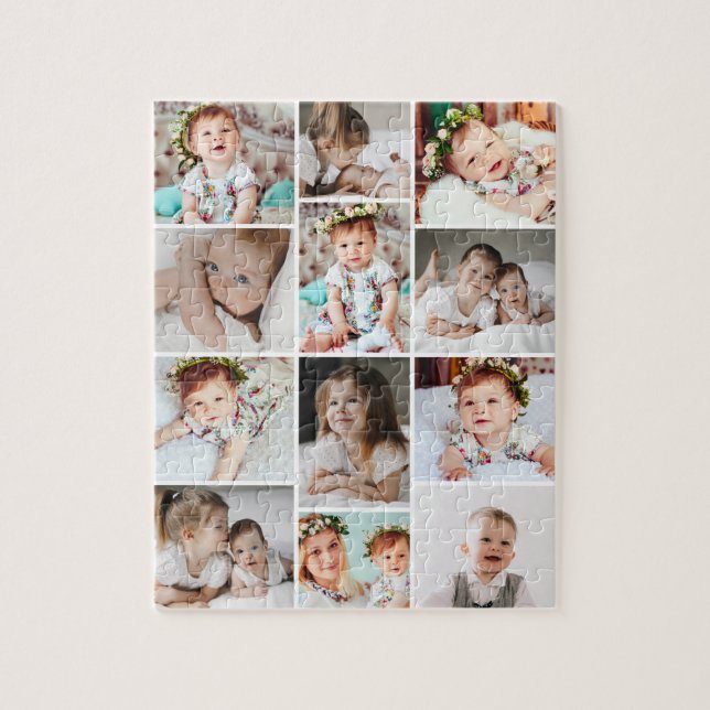 Multi Photo Collage Anpassningsbar 110 Biet Pussel (Vertikal)