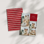Multi Photo Collage Red Baubles Retro-jul Julkort<br><div class="desc">Multi Photo Collage Red Baubles Retro-julkort - Helgdag</div>