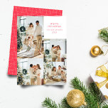 Multi Photo Collage Red Polka dots Retro-jul Julkort<br><div class="desc">Multi Photo Collage Red Polka dots Retro-julkort för Helgdag</div>