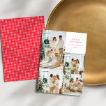 Multi Photo Collage Red Polka dots Retro-jul Julkort<br><div class="desc">Multi Photo Collage Red Polka dots Retro-julkort för Helgdag</div>