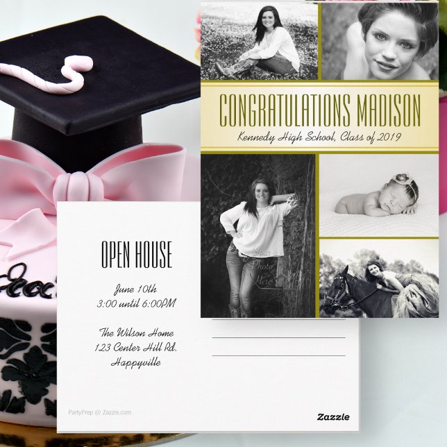 Multi-Photo Daughters Studenten Open House Vykort (Skapare uppladdad)