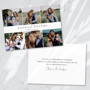 Multi Photo Script Kärlek och tack Bröllop Photo Kort