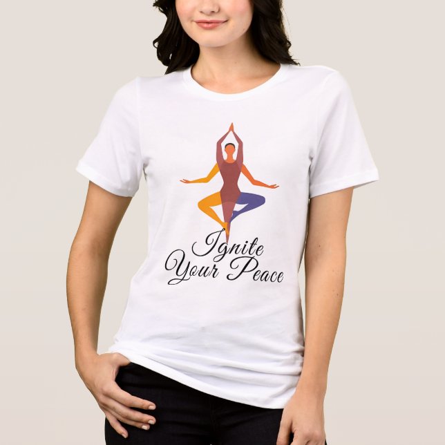 Multi-Pose Yoga Silhouette T Shirt (Framsida)