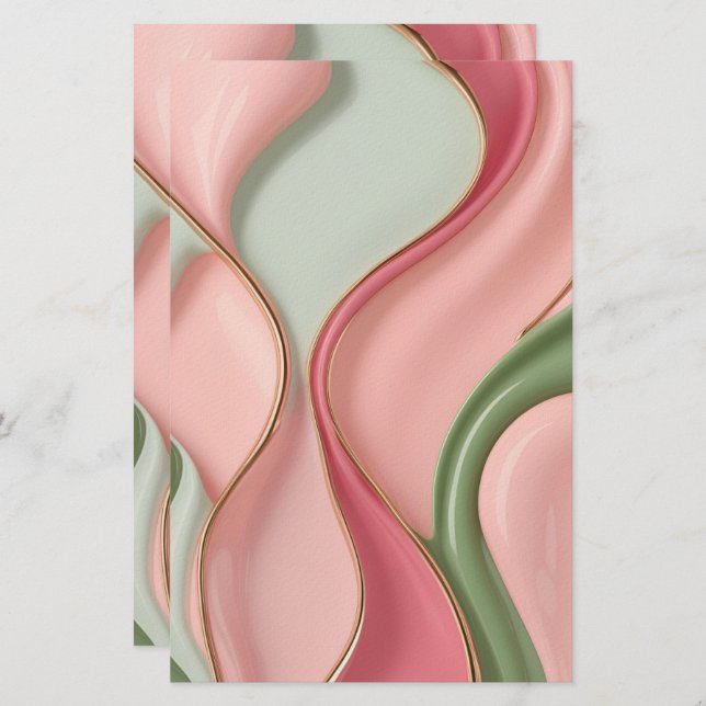 Multi purpose stationery paper in stylish graphic brevpapper (Fram/baksida)