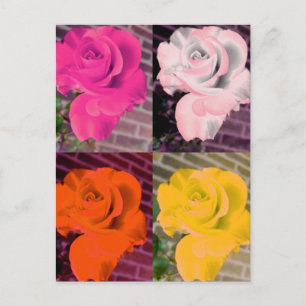 Multi Rainbow Girly Repeed Rosor Vykort