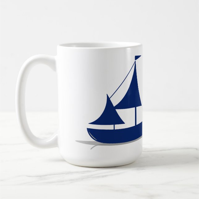 Multi-Sail Sailboat Marine Nautical Kaffemugg (Vänster)