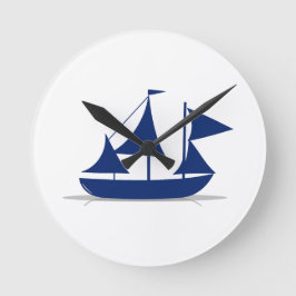 Multi-Sail Sailboat Marine Nautical Rund Klocka