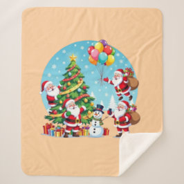 **“Multi-Santa Christmas Fun – 3D Cartoon Transpar