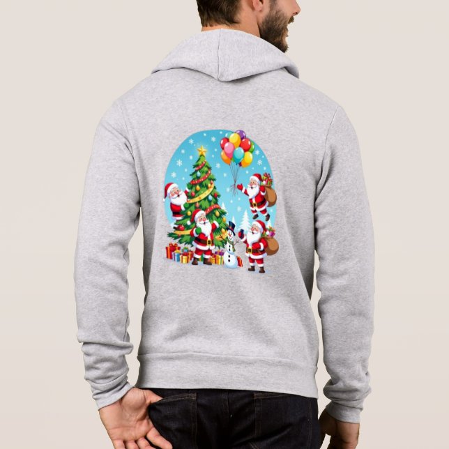 **“Multi-Santa Christmas Fun – 3D Cartoon Transpar T Shirt (Baksida)