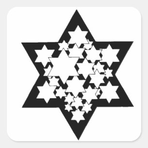 Multi Stars Star of David Fyrkantigt Klistermärke