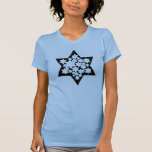 Multi Stars Star of David T-shirt<br><div class="desc">David svarta stjärna med många vita stjärnor i mitten.</div>
